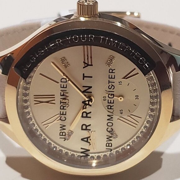 $900 MSRP|JBW Aria Gold-tone Case Gold-tone Diamond Dial Ladies Watch - Picture 1 of 6